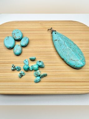 Turquoise Bead Set Jewelry Making Crafts Various Sizes